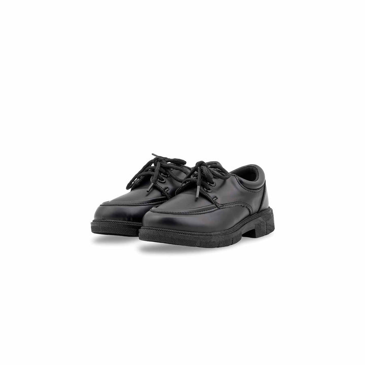 Boys Black Lace Up School Shoes WKS021