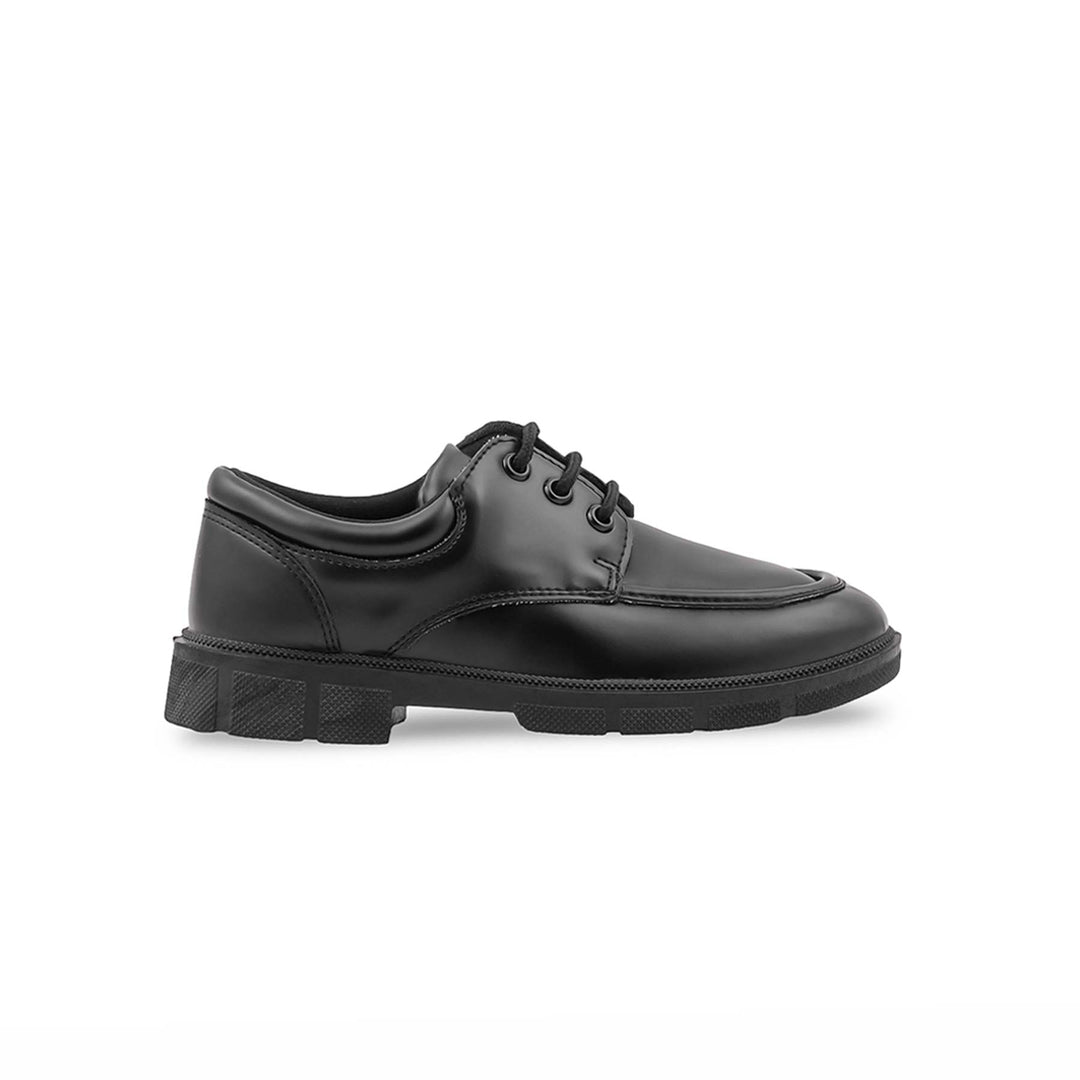 Boys Black Lace Up School Shoes WKS022
