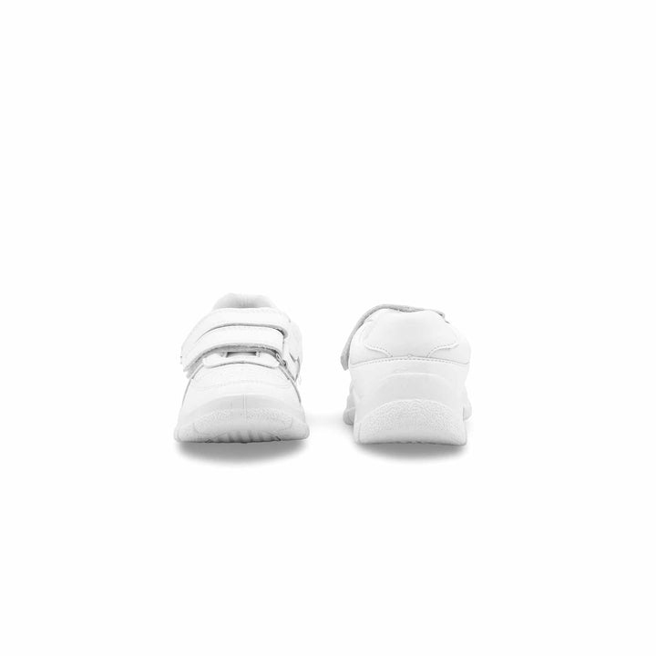 Boys White Dual Strap Schools Shoes WKS035