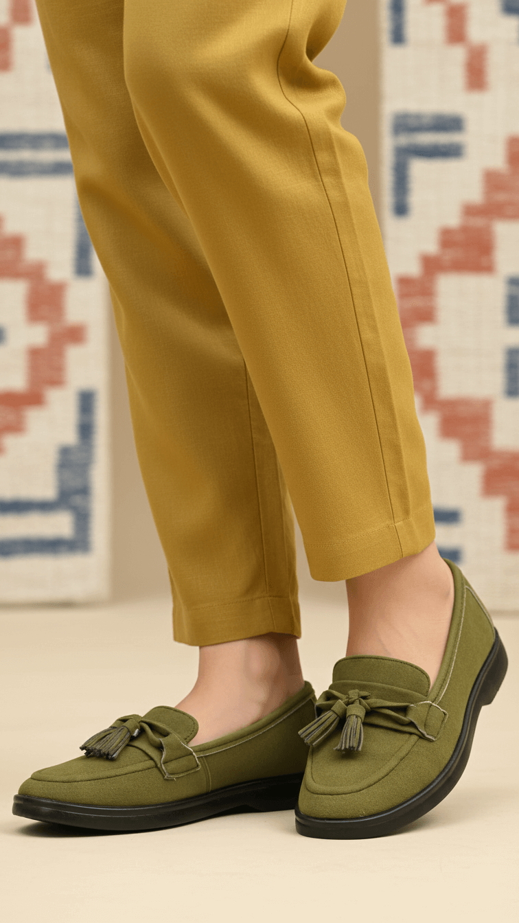 Green Moccasin For Ladies WN1225