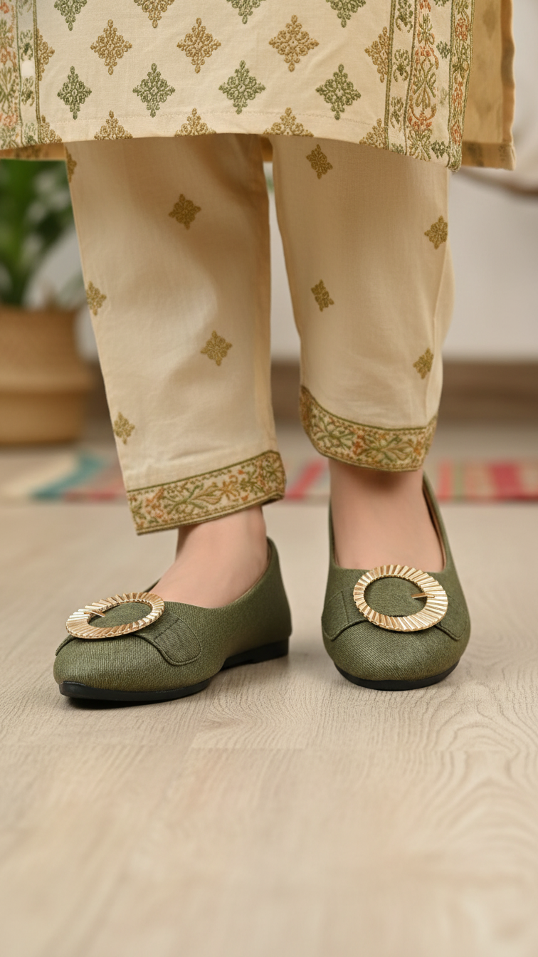 Olive Pumps For Ladies WN1302