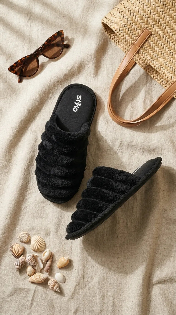 Black Casual Slipper For Women WN3053