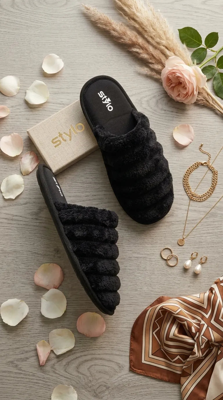 Black Casual Slipper For Women WN3053