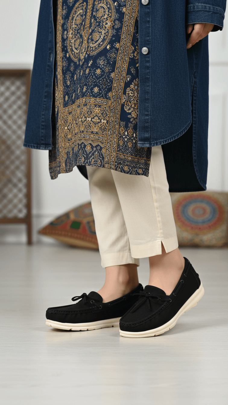 Black Women Moccasin WN4486