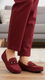 Maroon Women Moccasin WN4489