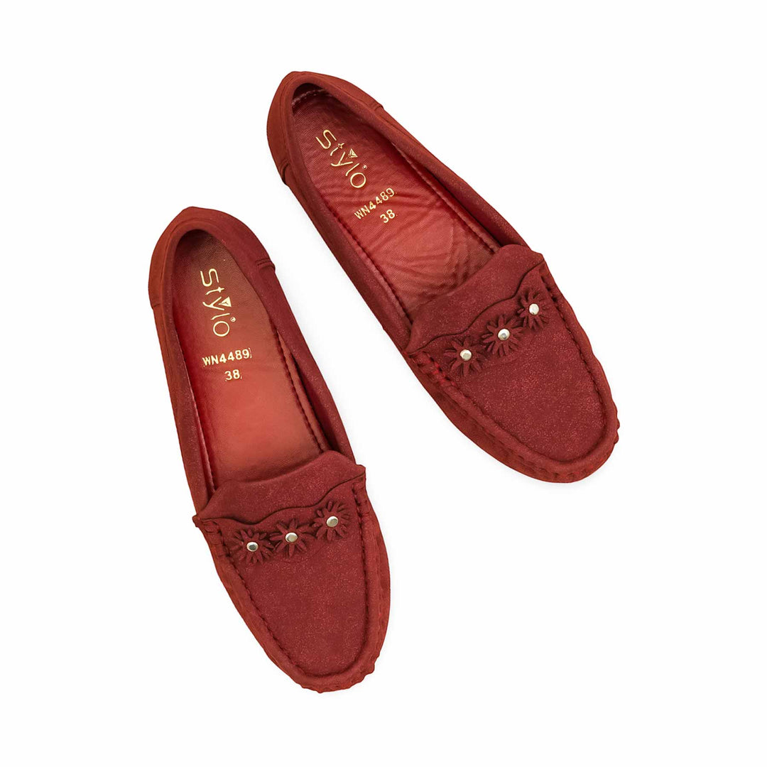 Maroon Women Moccasin WN4489