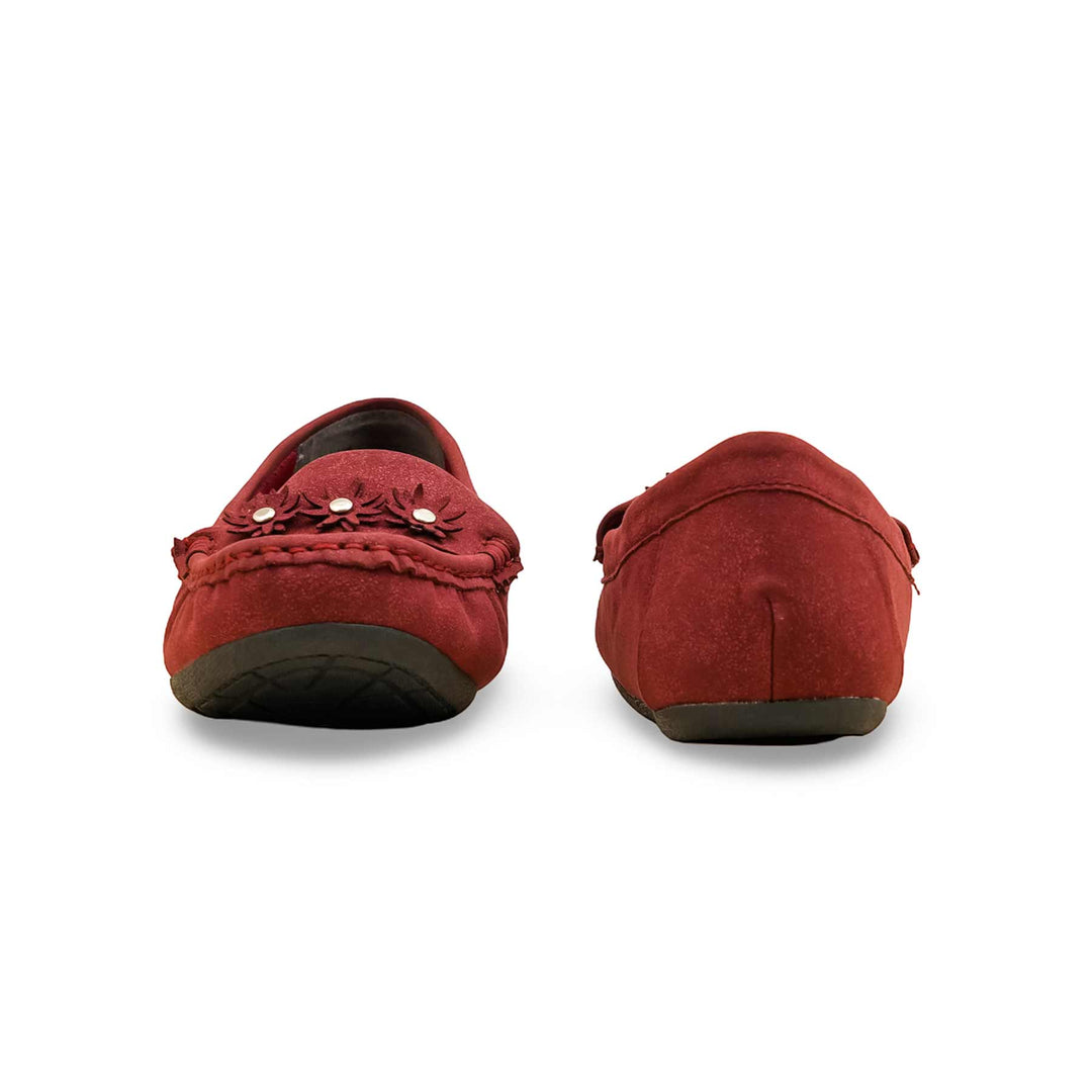 Maroon Women Moccasin WN4489