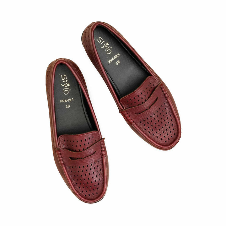 Maroon Moccasin For Ladies WN4491