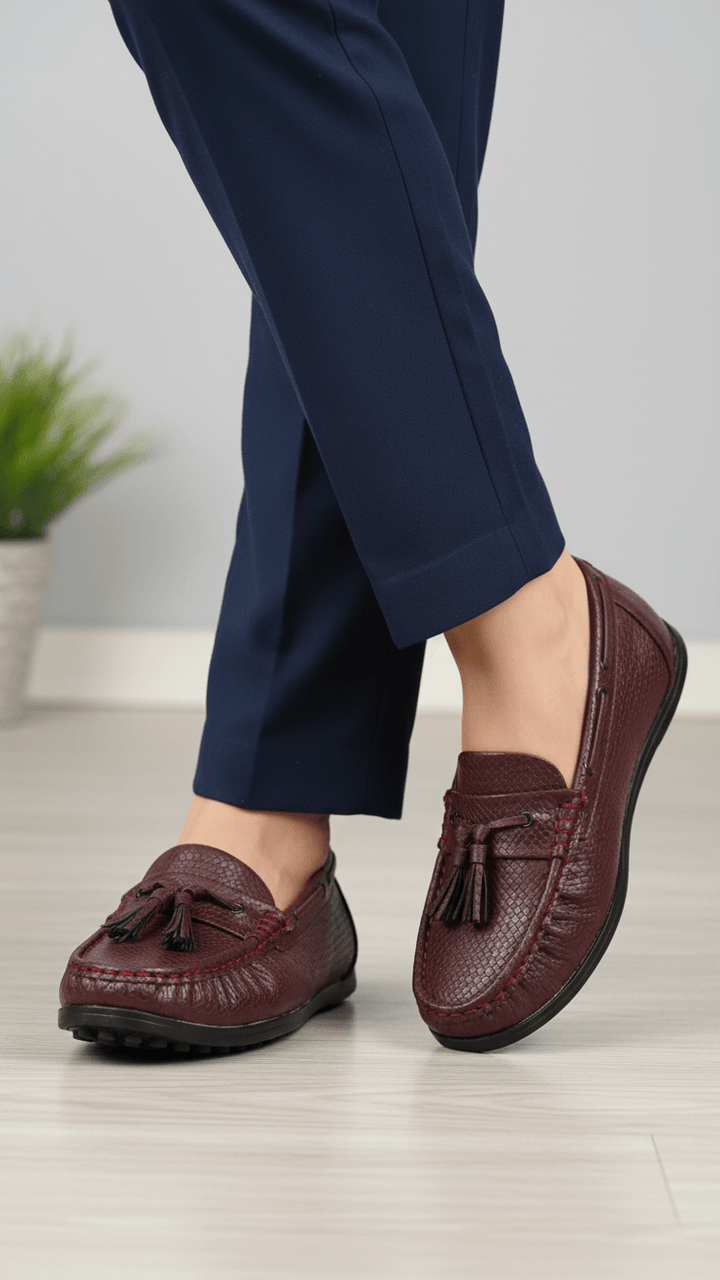 Burgundy Moccasin For Ladies WN4492
