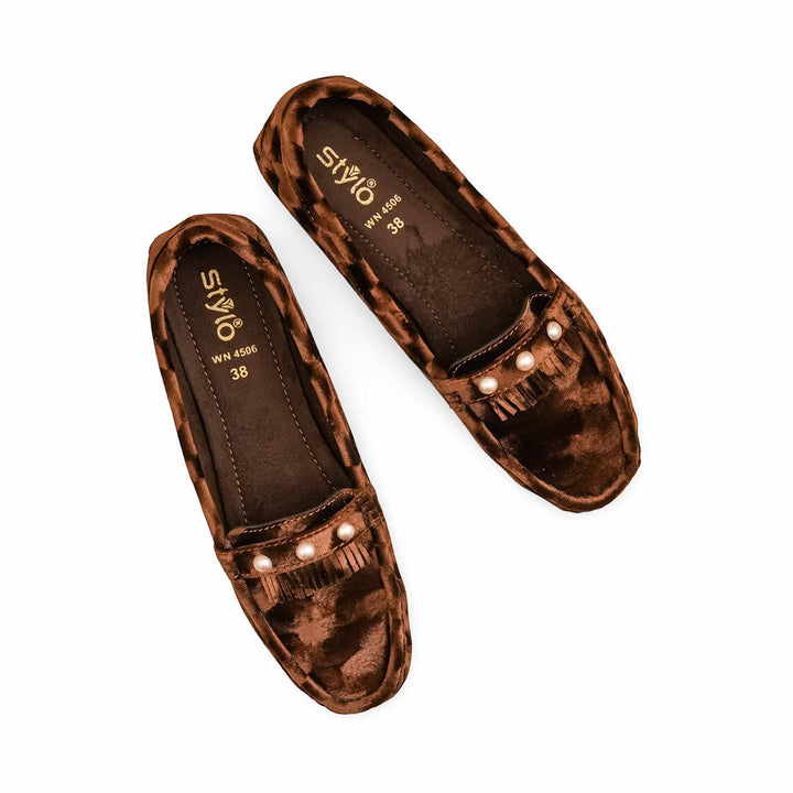 Brown Moccasin For Ladies WN4506