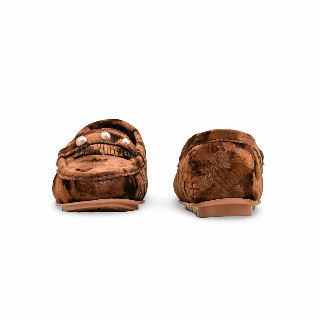 Brown Moccasin For Ladies WN4506