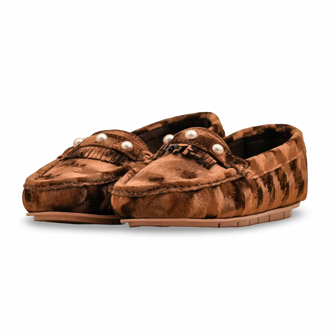 Brown Moccasin For Ladies WN4506