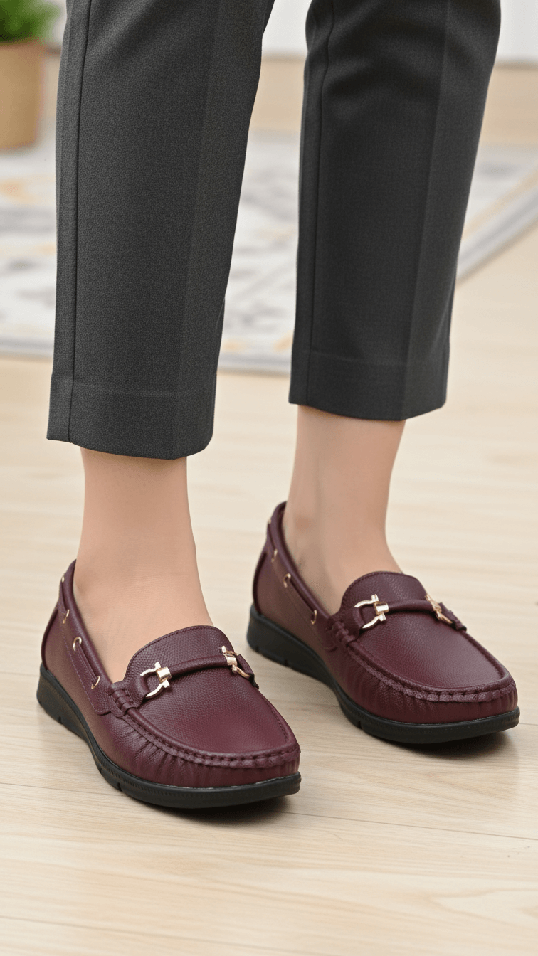Maroon Moccasin For Ladies WN4513