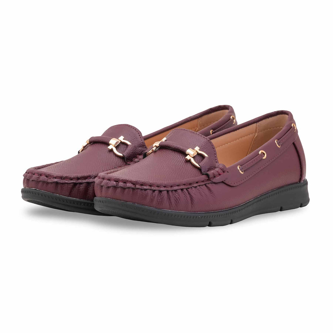 Maroon Moccasin For Ladies WN4513