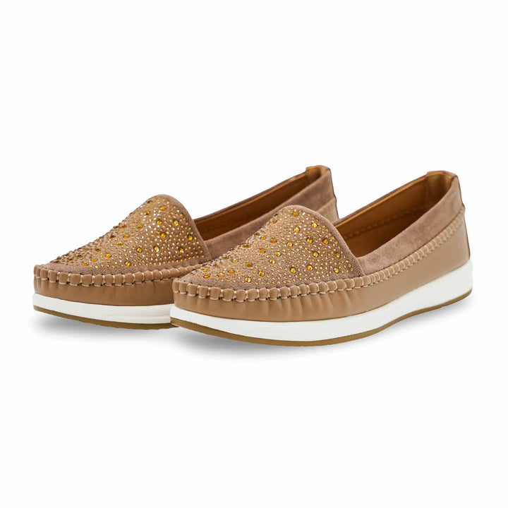 Beige Moccasin For Women WN4514