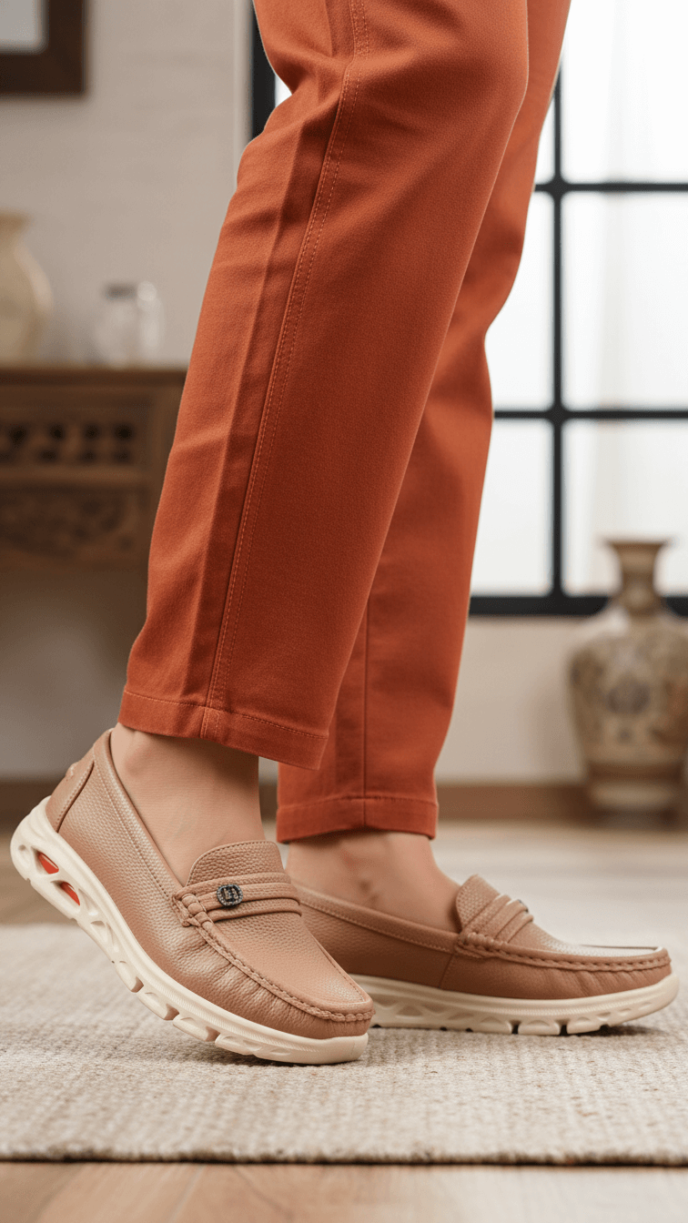 Beige Moccasin For Ladies WN4518