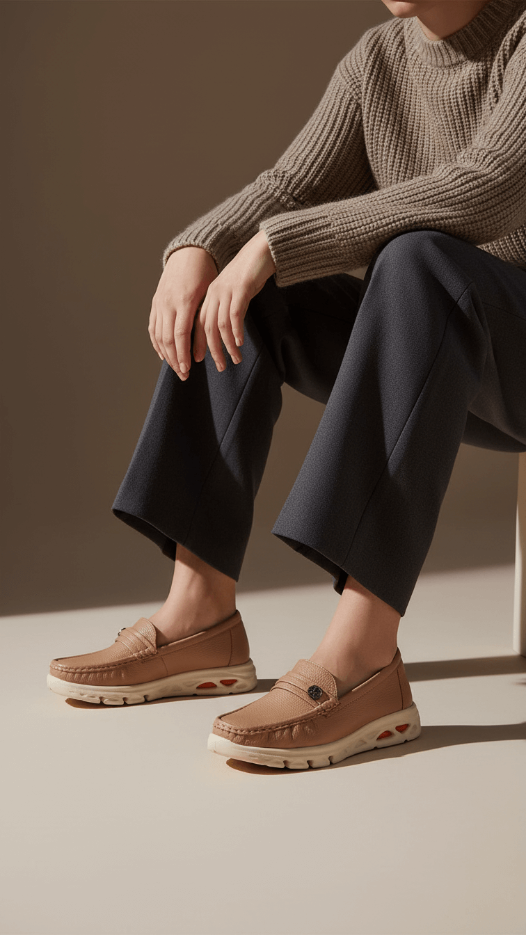 Beige Moccasin For Ladies WN4518