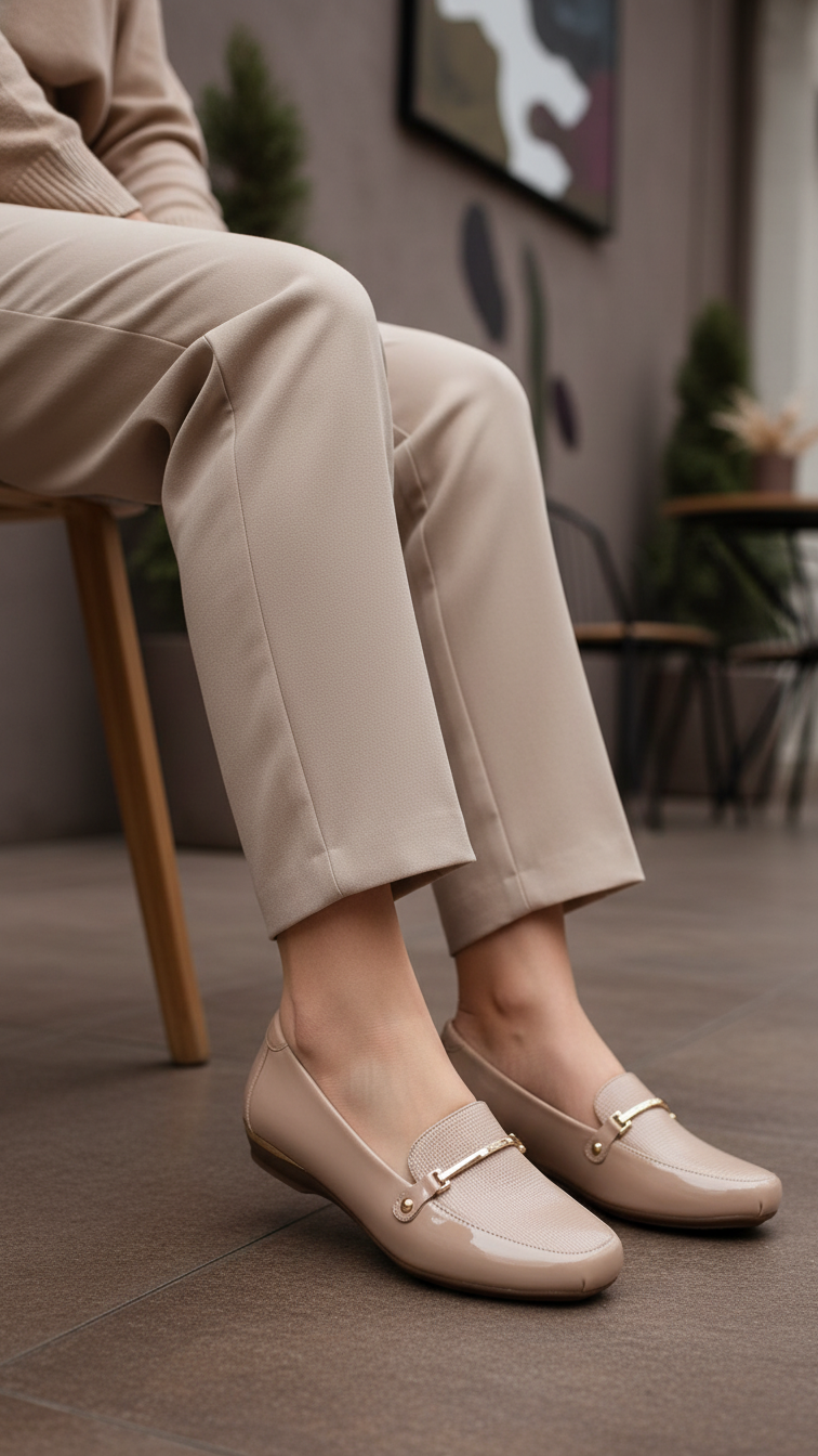 Beige Moccasin For Ladies WN4519