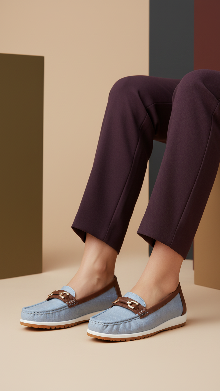 Sky Blue Women Moccasin WN4522