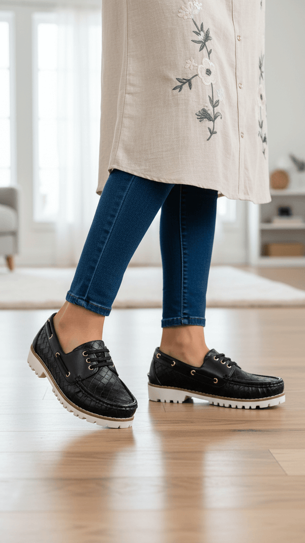 Black Women Moccasin WN4523