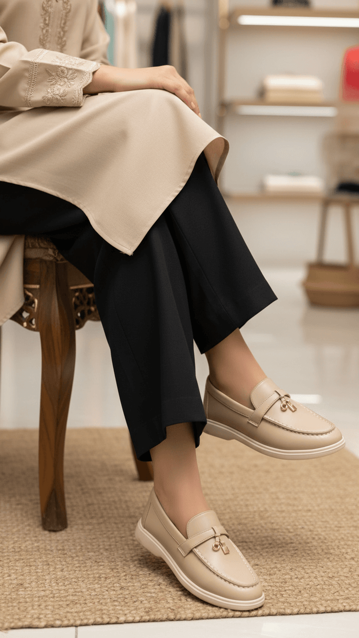 Beige Women Moccasin WN4524