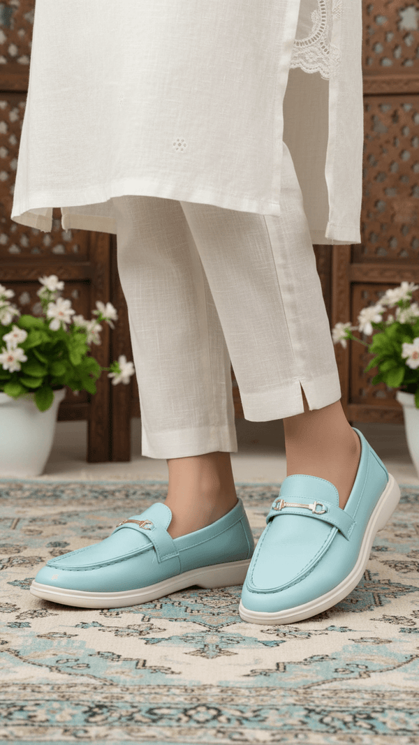 Sky Blue Women Moccasin WN4525