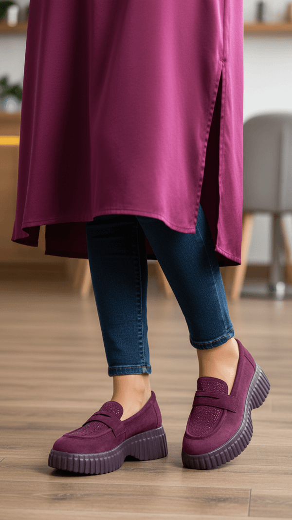 Maroon Moccasin For Ladies WN4527