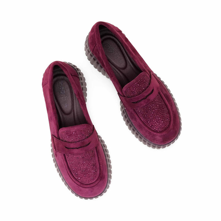 Maroon Moccasin For Ladies WN4527