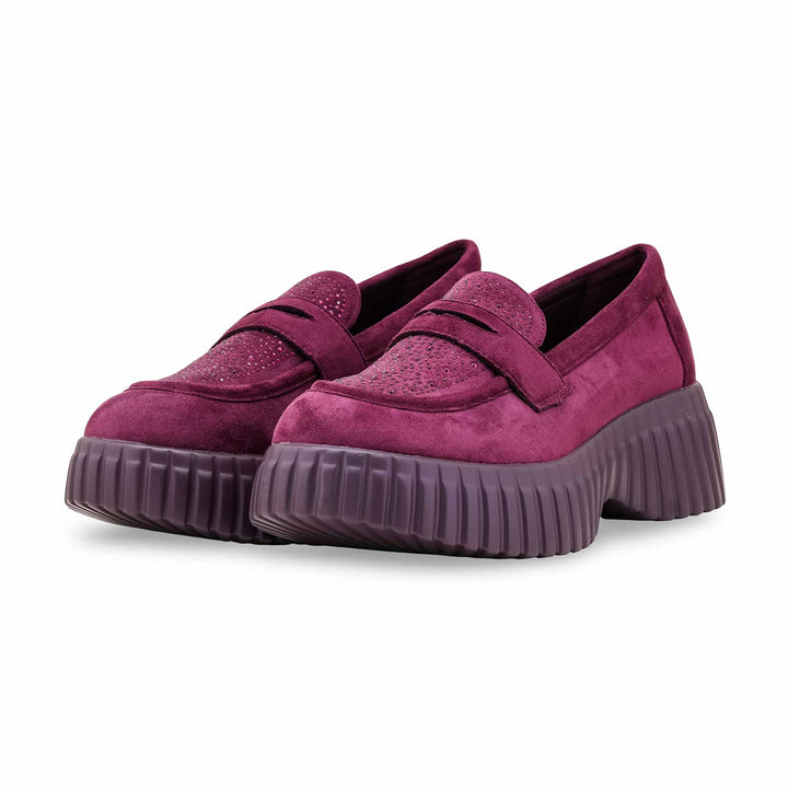 Maroon Moccasin For Ladies WN4527