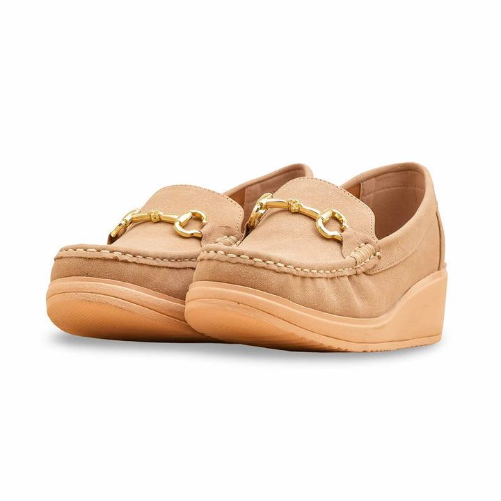 Beige Moccasin For Ladies WN4529