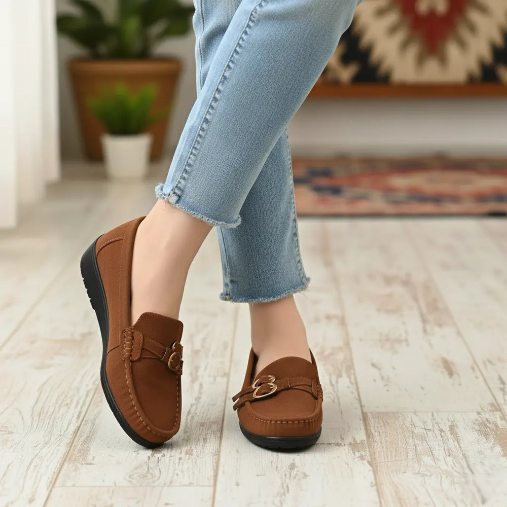 Brown Moccasin For Ladies WN4530