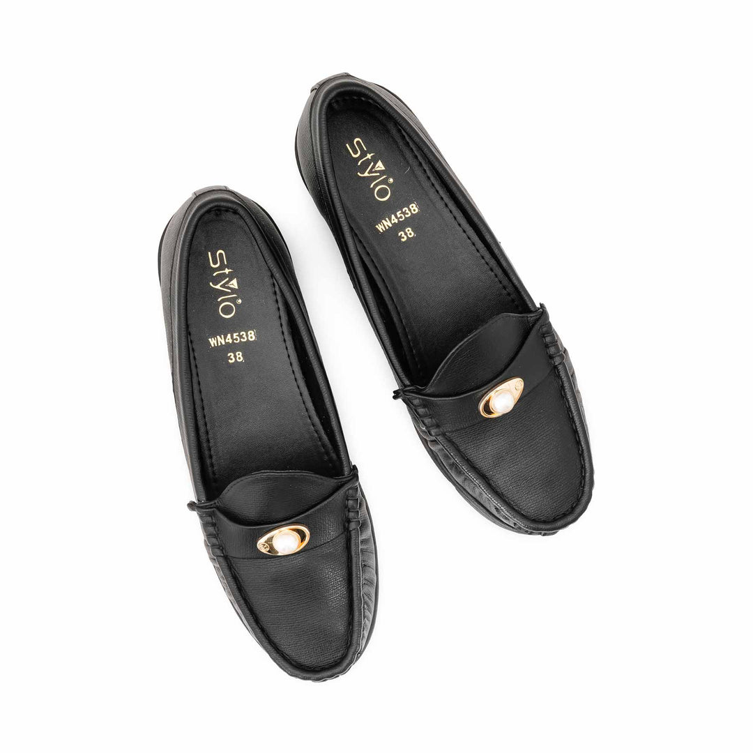 Black Winter Moccasin For Ladies WN4538