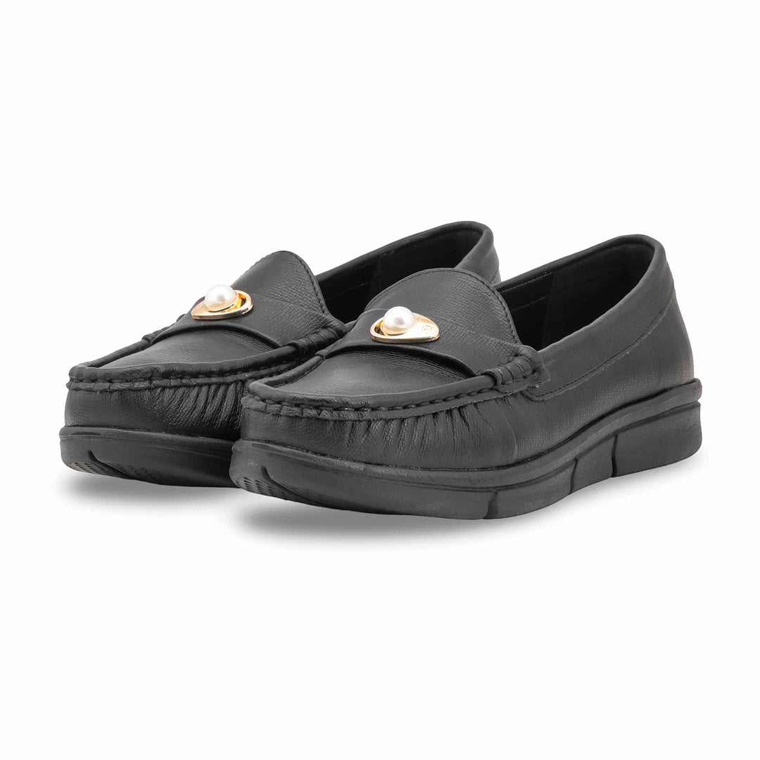 Black Winter Moccasin For Ladies WN4538