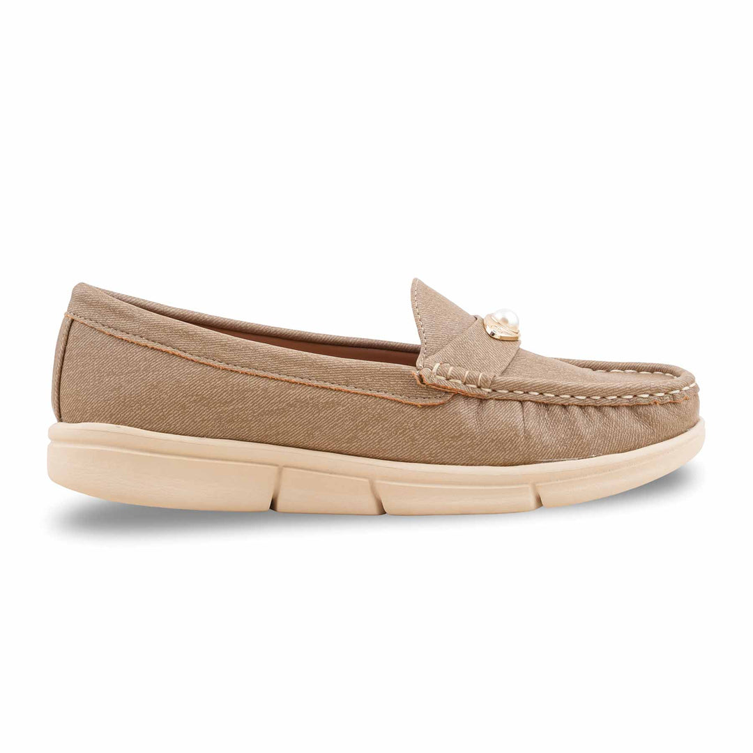 Beige Moccasin For Ladies WN4538