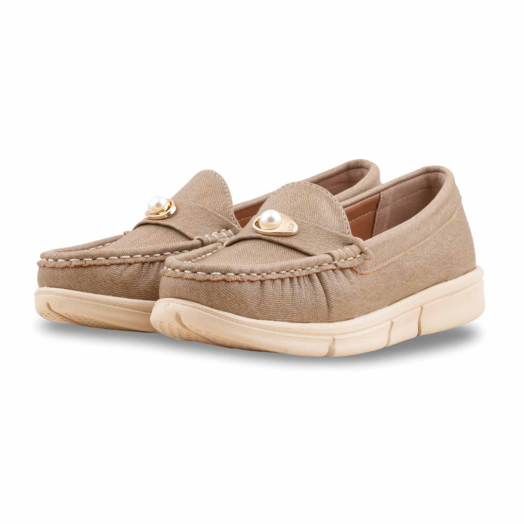 Beige Moccasin For Ladies WN4538