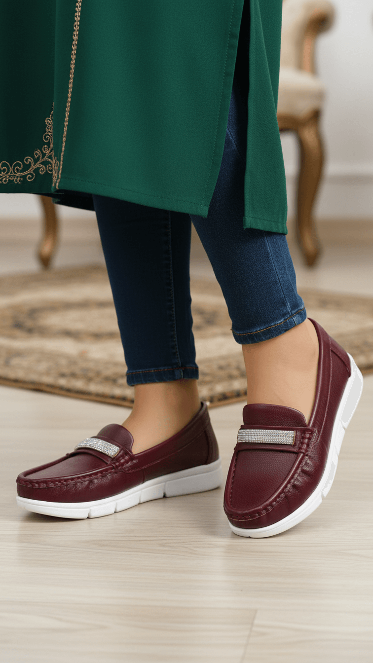 Maroon Moccasin For Women WN4541