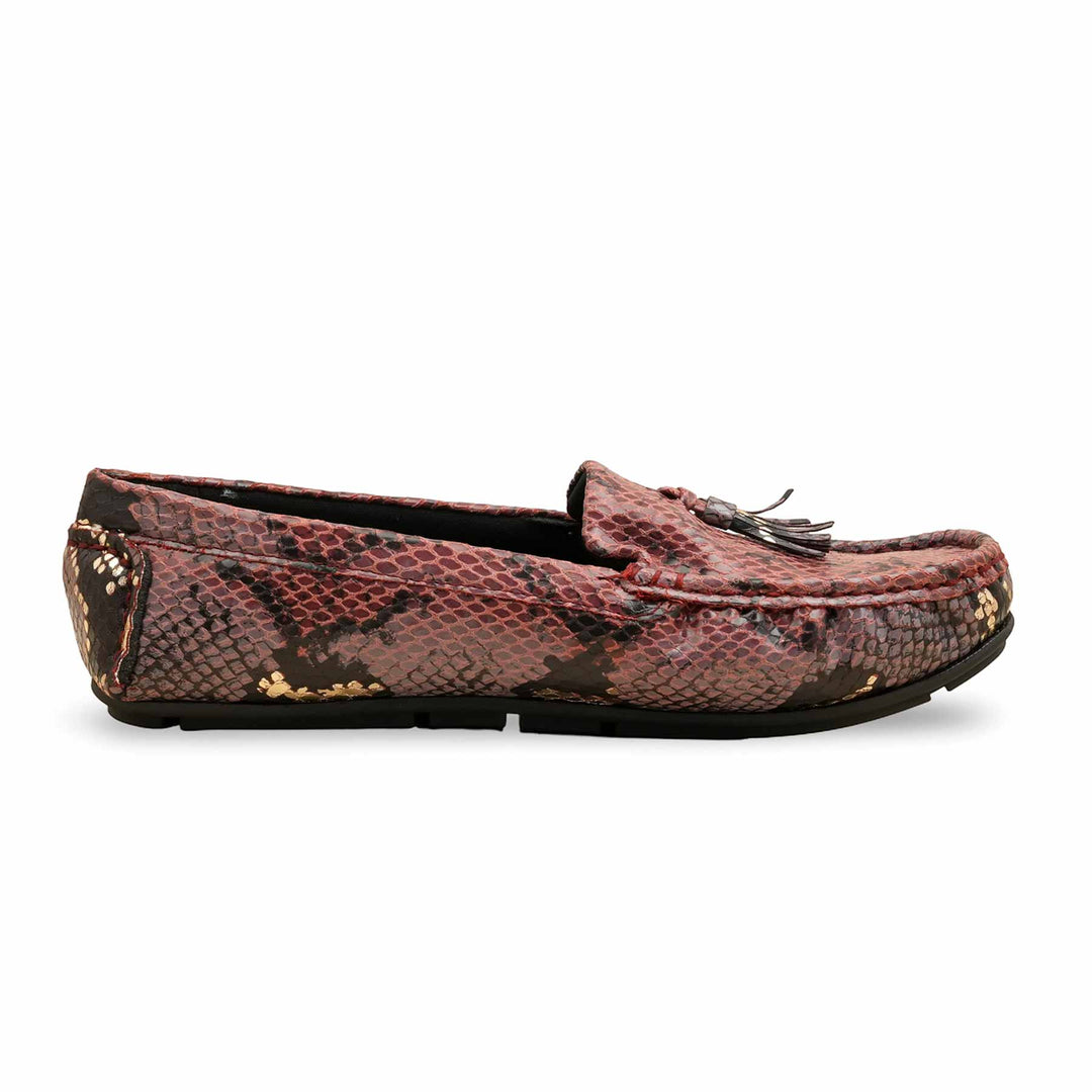 Maroon Women Moccasin WN4550