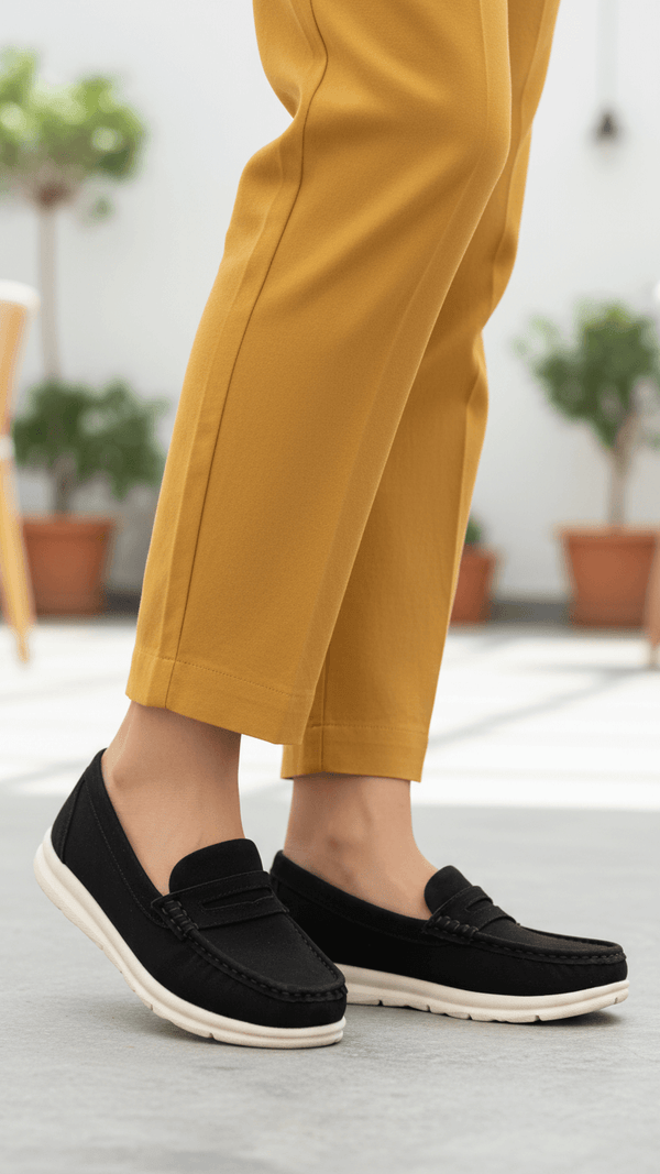 Black Women Moccasin WN4551