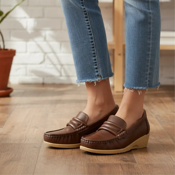 Brown Moccasin For Ladies WN4552