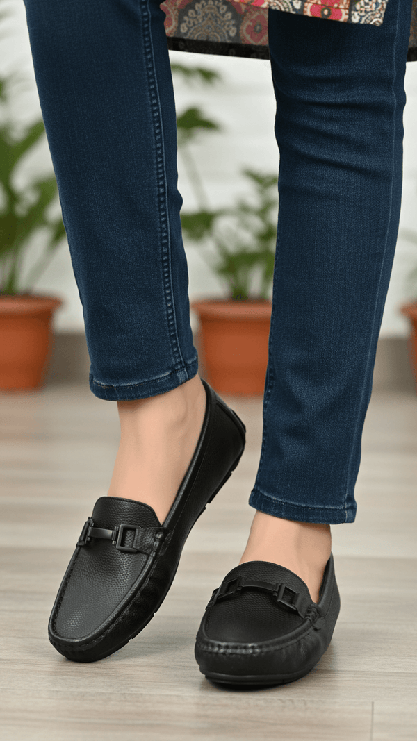 Black Women Moccasin WN4554