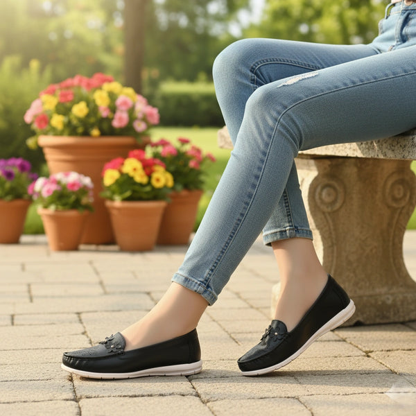 Black Moccasin For Ladies WN4559