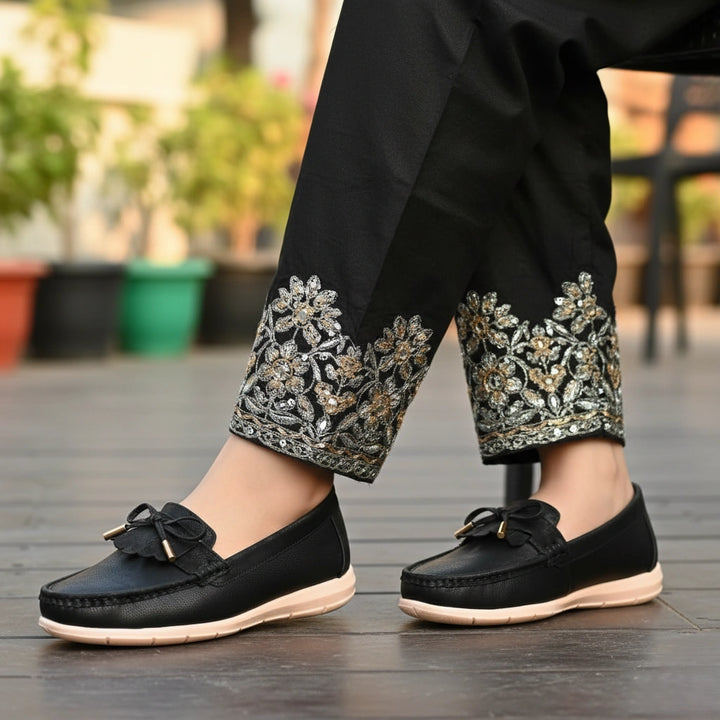 Black Women Moccasin WN4561