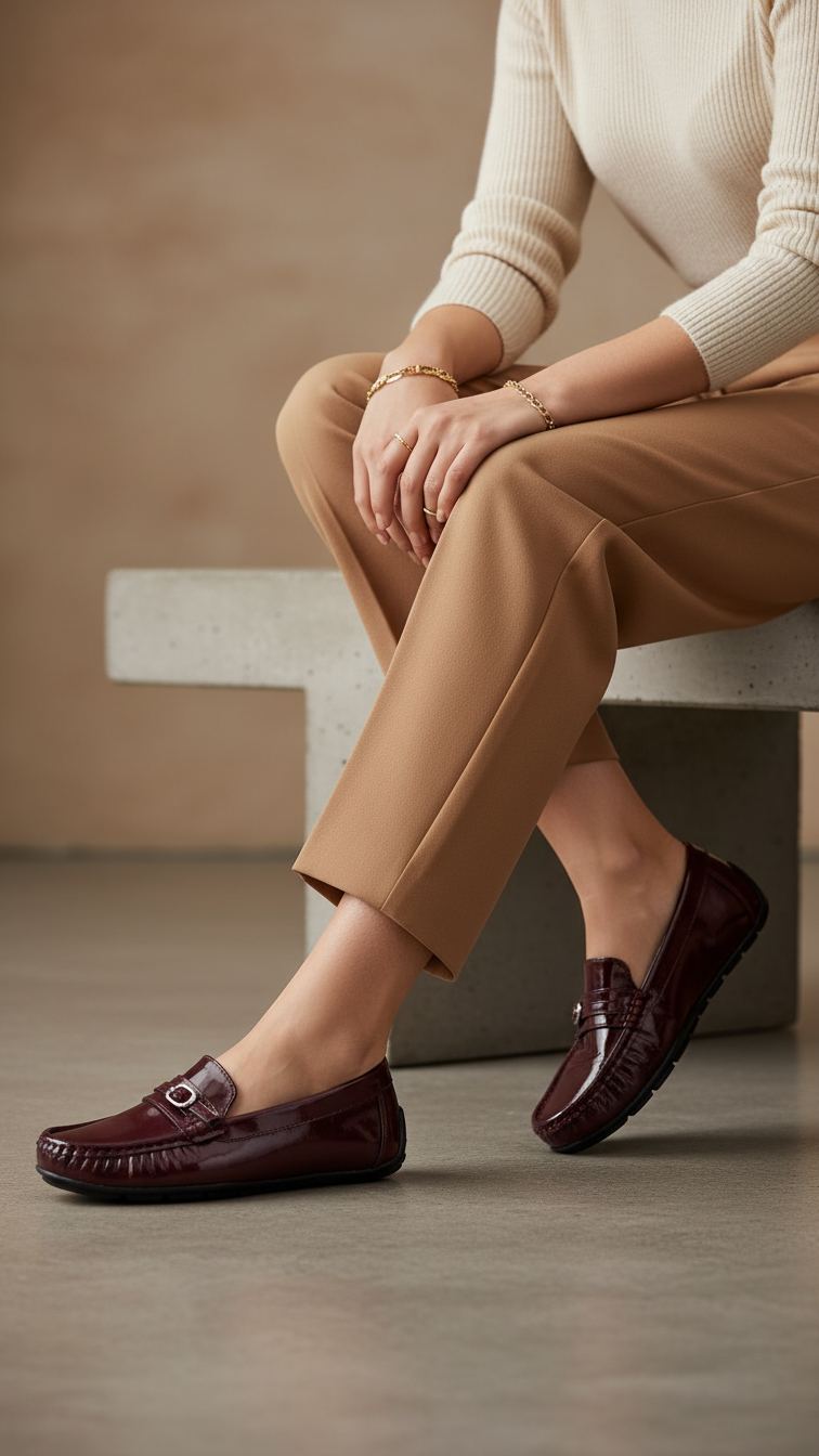 Maroon Moccasin For Women WN4576