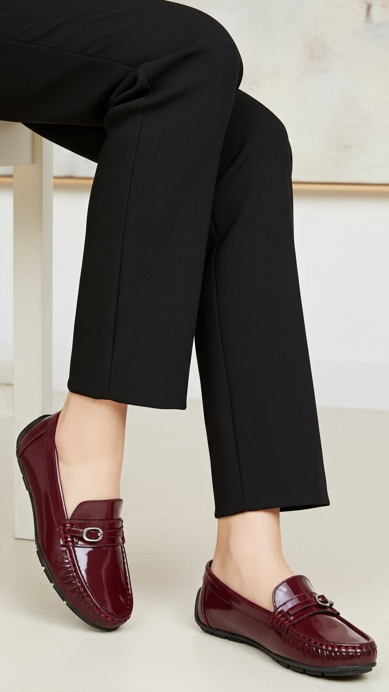 Maroon Moccasin For Women WN4576