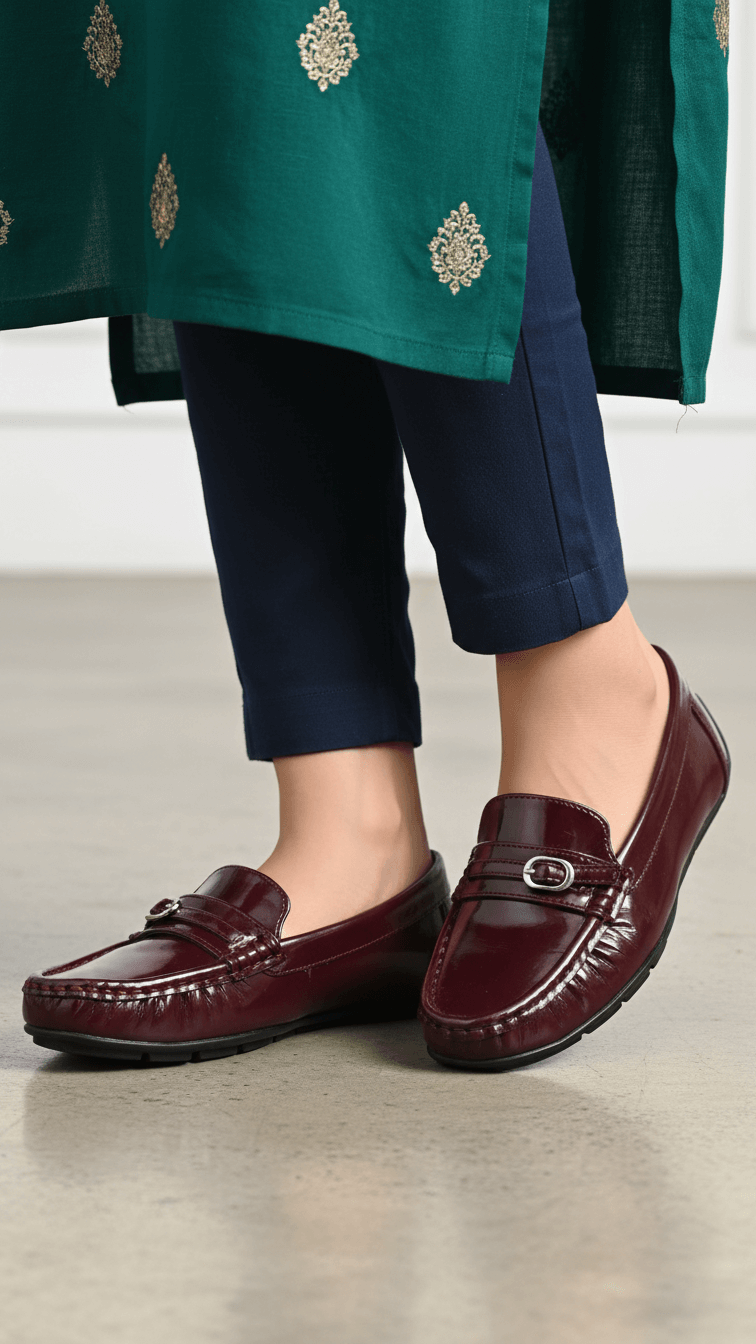 Maroon Moccasin For Women WN4576