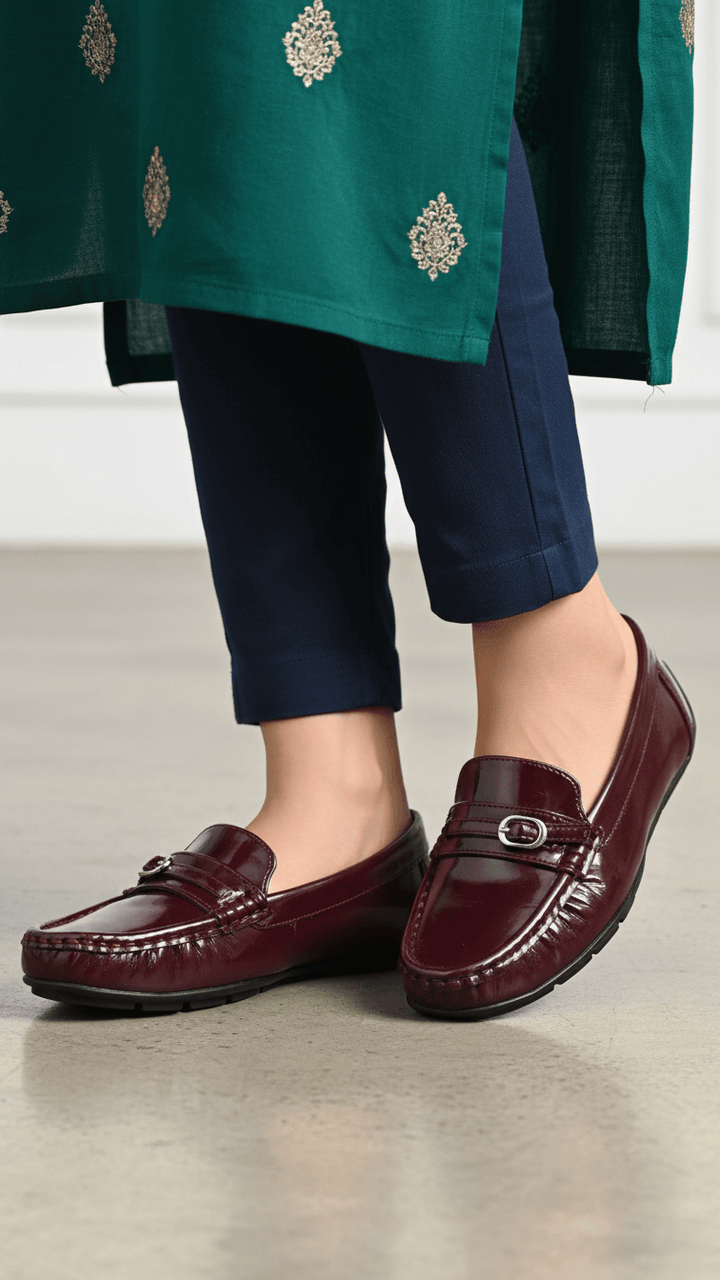 Maroon Moccasin For Women WN4576
