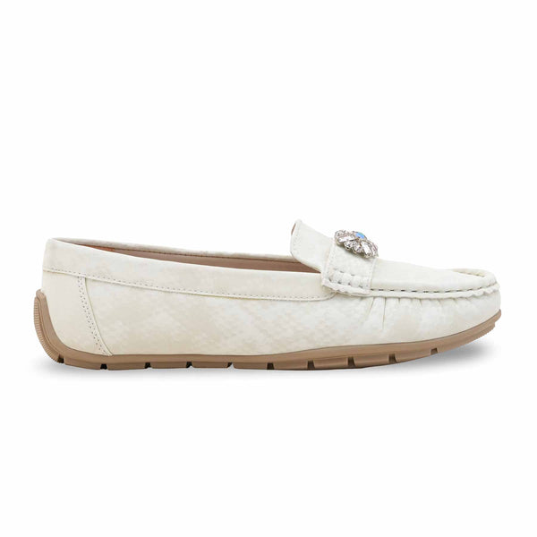 Cream Moccasin For Women WN4577