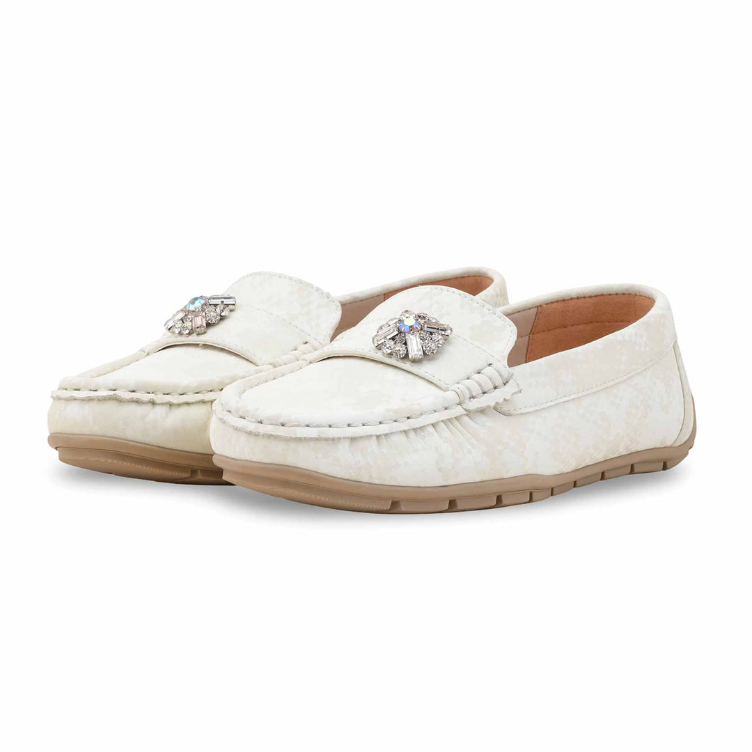 Cream Moccasin For Women WN4577