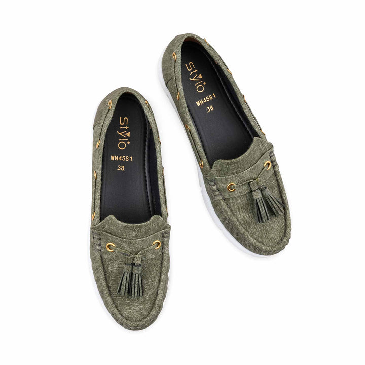 Green Moccasin For Ladies WN4581