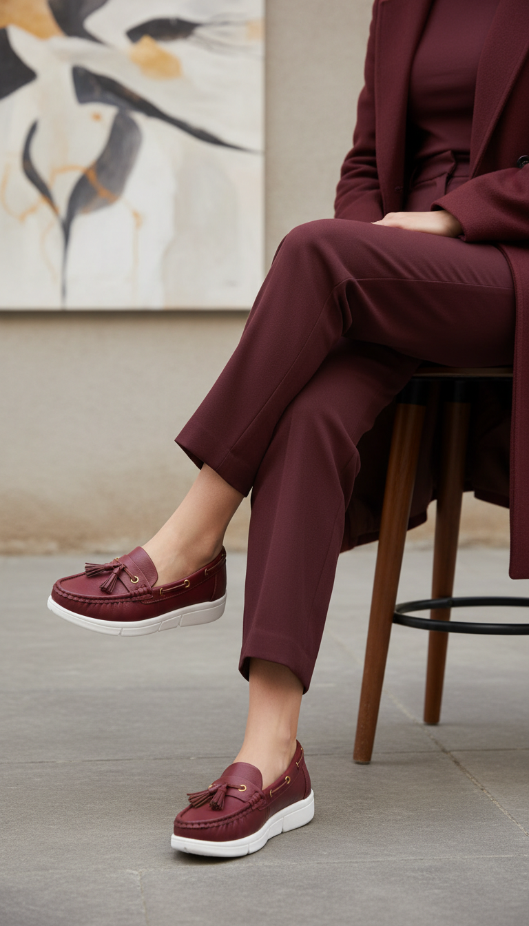 Red Moccasin For Ladies WN4581